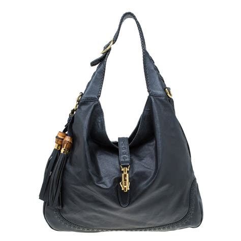 black cervo leather gucci medium new jackie hobo|gucci mini jackie silhouette.